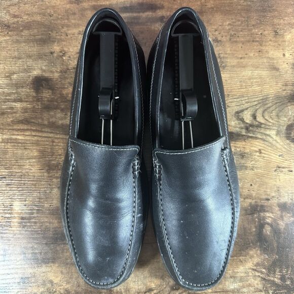 Ecco S-Lite Moc Loafers Mens Size 44 US 10-10.5 Black Leather Slip On Shoes - Picture 2 of 8